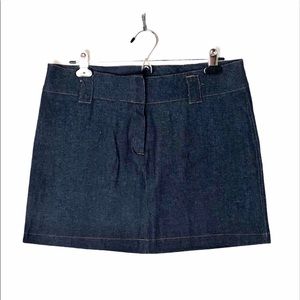 Denim hip hugger mini skirt festival boho